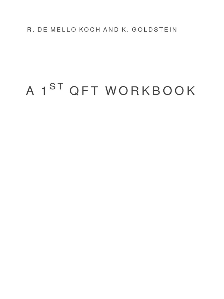 Quantum Field Theory Workbook | PDF | Quantum Field Theory | Special ...