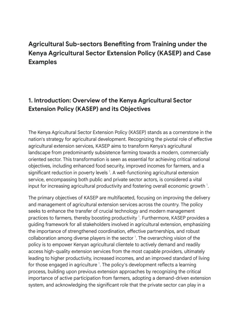 KASEP Training Sub-Sector Analysis | PDF | Agriculture | Aquaculture