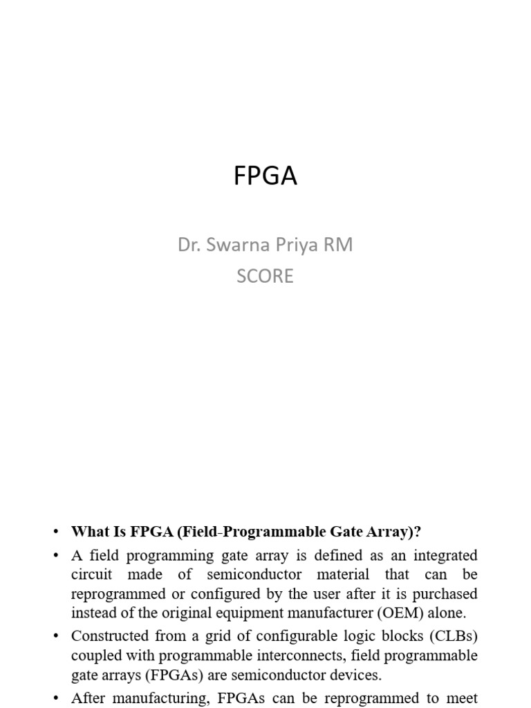 FPGA Programming Overview and Applications | PDF | Field Programmable ...