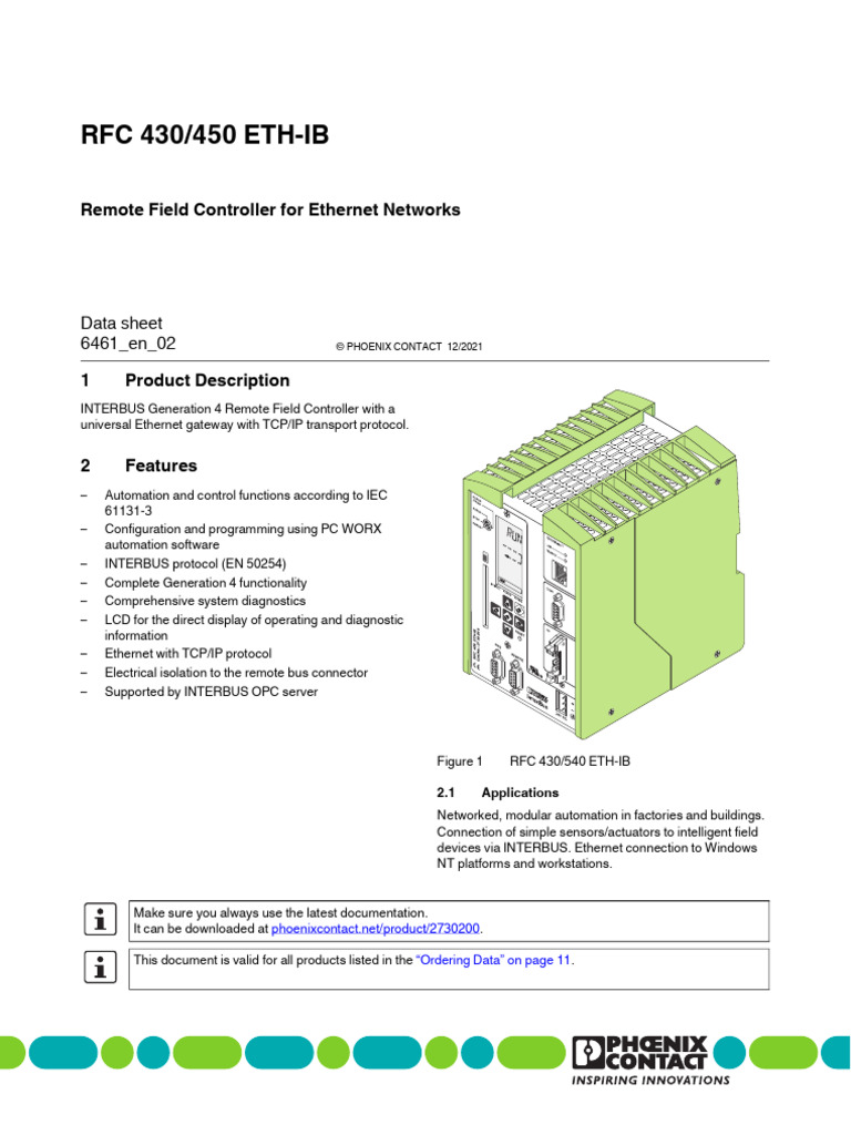Rfc 430450 Eth Ib Data Sheet Pdf Power Supply Electromagnetic 