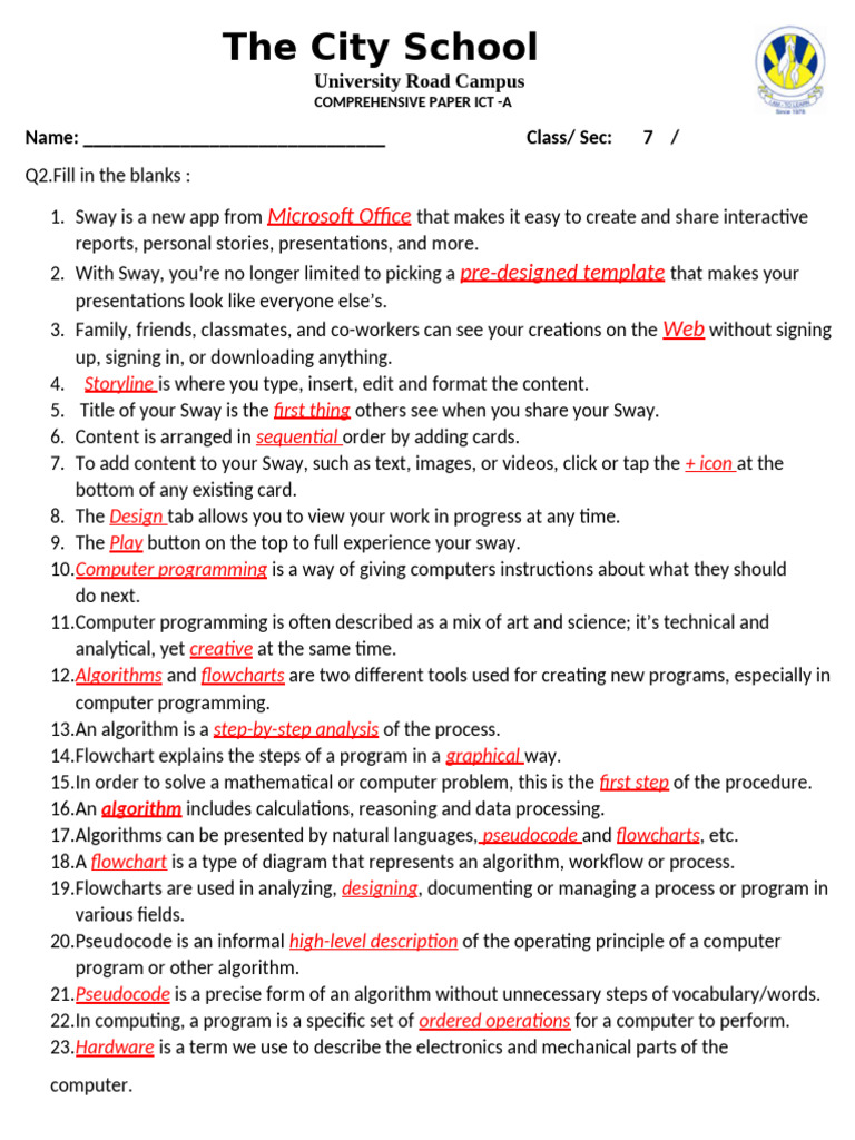 Comprehensive 2023 Paper A | PDF | Computer Program | Programming