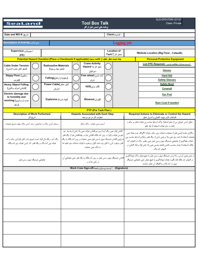 Safety Meeting Form | PDF