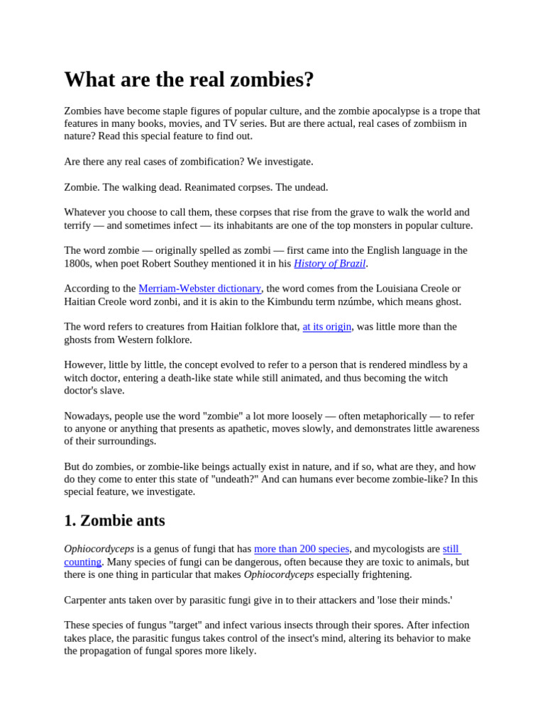 Zombie Ants | PDF | Zombies