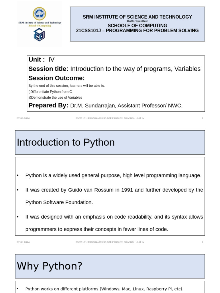 Python Programming Basics: Variables & Modes | PDF | Python ...