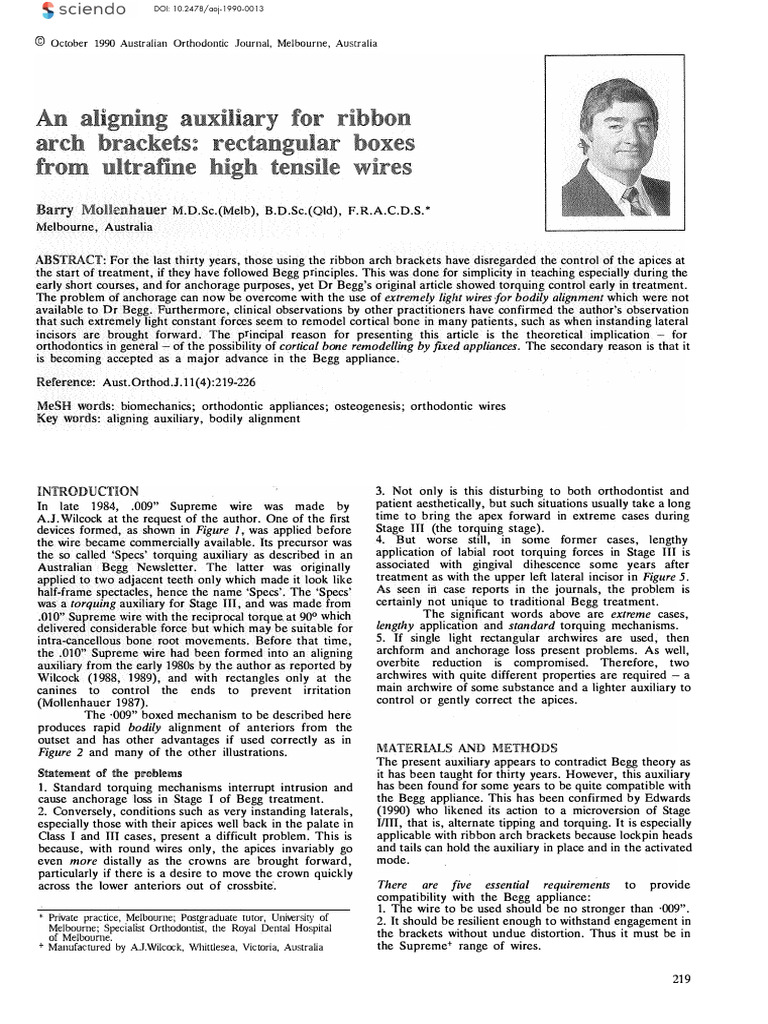 An Aligning Auxiliary For Ribbon Arch Brackets Rec | PDF | Dental ...