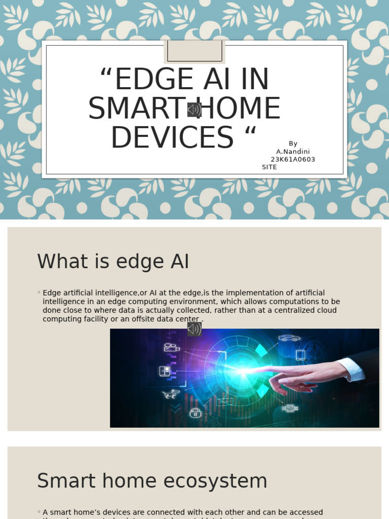 Edge Ai in Smart Hime Devices | PDF
