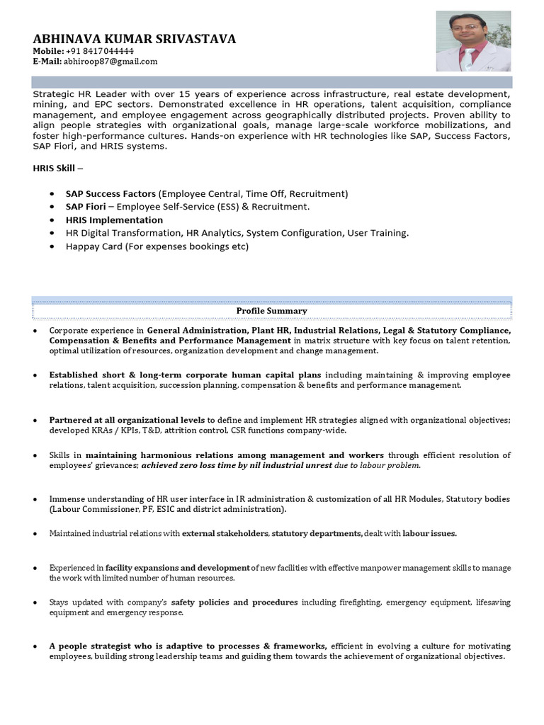 Strategic HR Leadership Profile | PDF | Human Resources | Human ...
