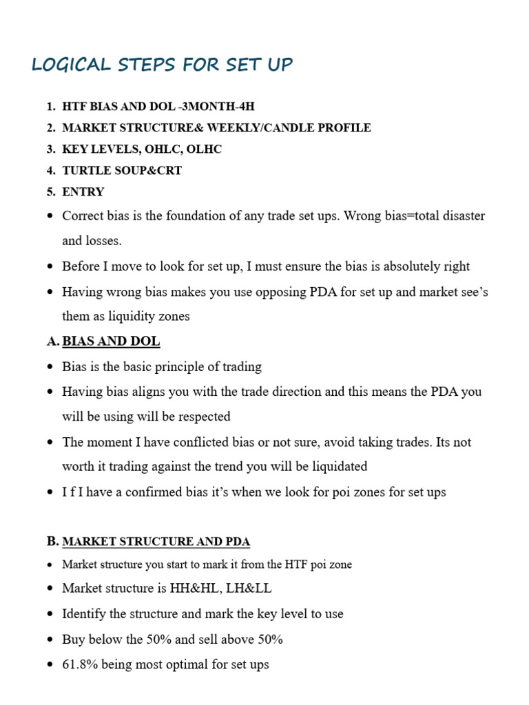 Trading Setup: Bias, Structure, and Levels | PDF