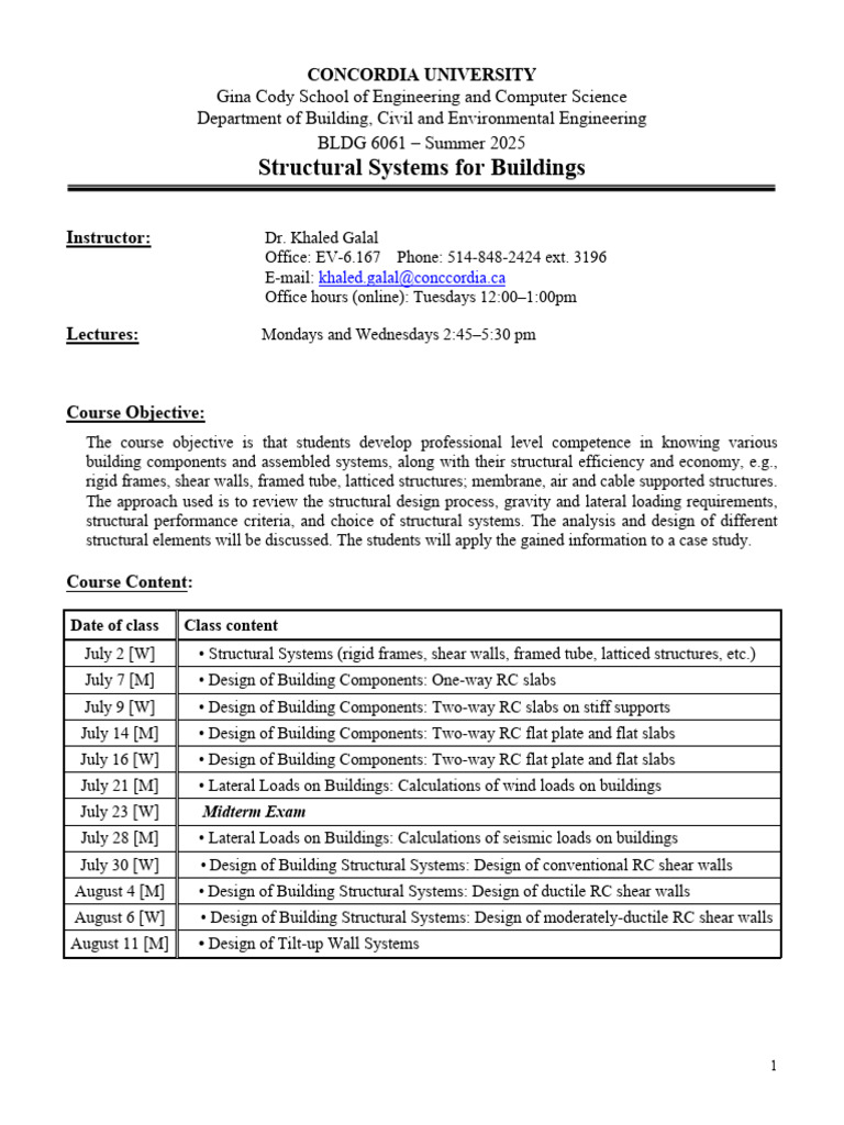 BLDG 6061 Course Outline | PDF | Plagiarism | Concrete