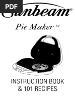 Sunbeam Pie Maker Inst Book & 101 Recipies 4805