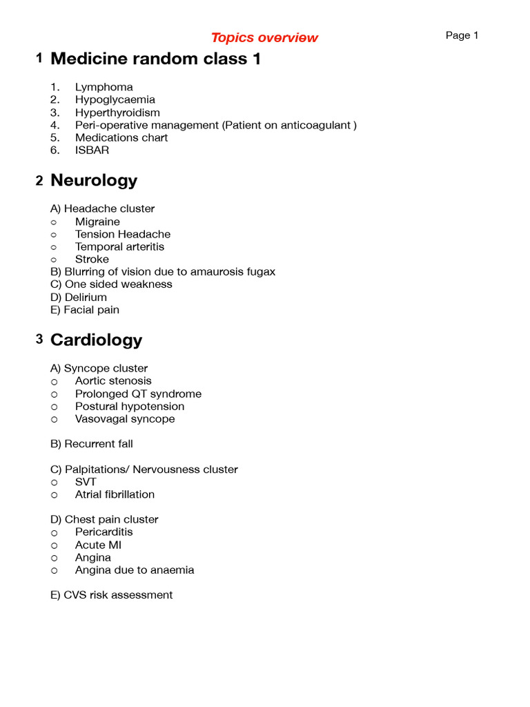 Comprehensive Medical Topics Overview | PDF | Respiratory Diseases ...