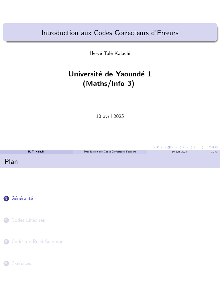Introduction aux Codes Correcteurs | PDF | Code (information ...