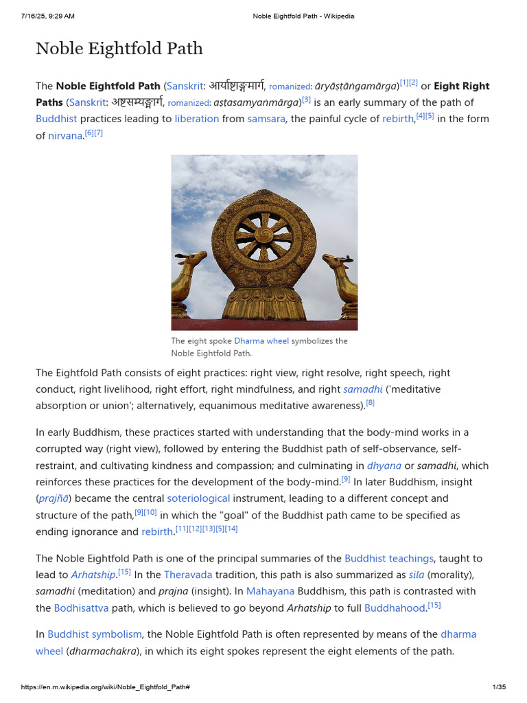 Noble Eightfold Path | PDF | Noble Eightfold Path | Sati (Buddhism)