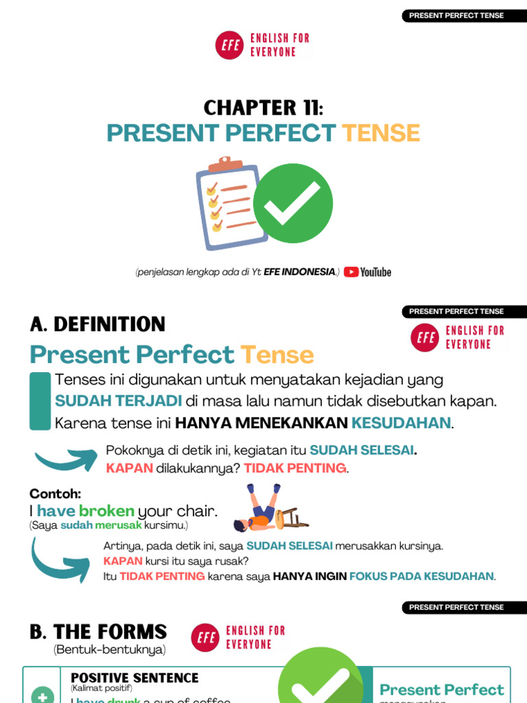 Chapter 11 - Present Perfect Tense - Materi Adult Level 1 | PDF ...