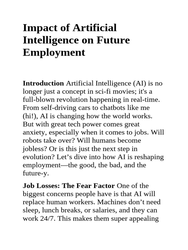 AI's Impact on Future Employment Trends | PDF | Artificial Intelligence ...