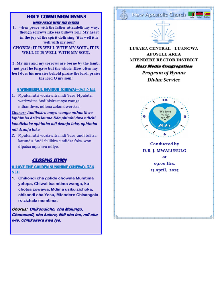 Holy Communion Hymns Program | PDF | Worship | Christian Worship And ...