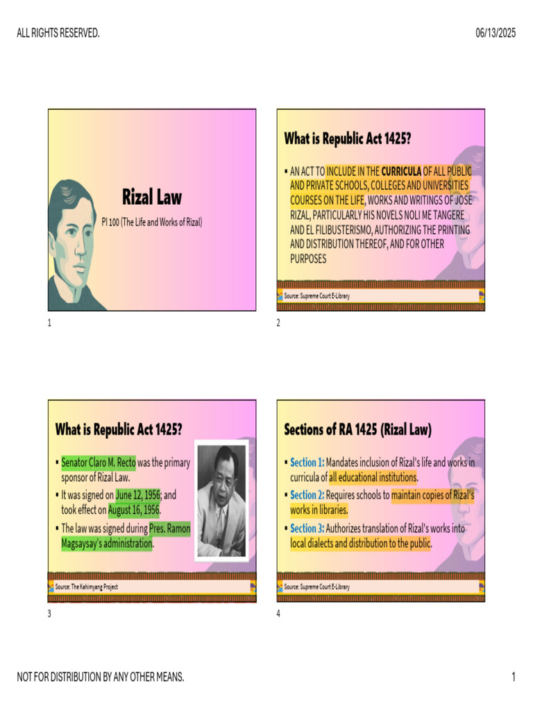 Rizal Law Wih Annotation | PDF | Philippines