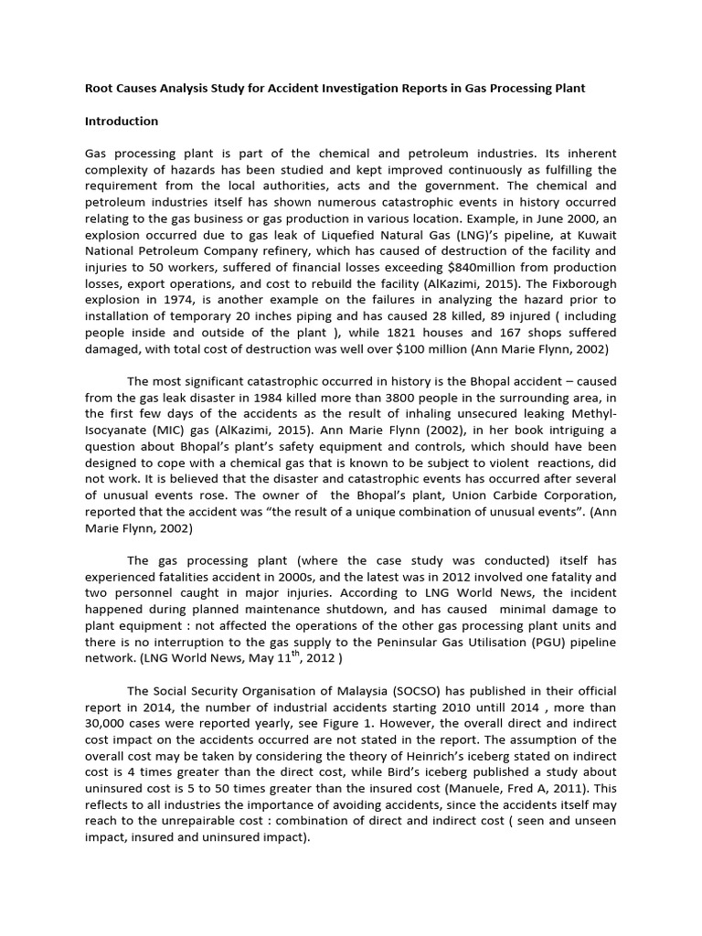 Root Cause Analysis in Gas Plant Accidents | PDF | Risk | Risk Assessment