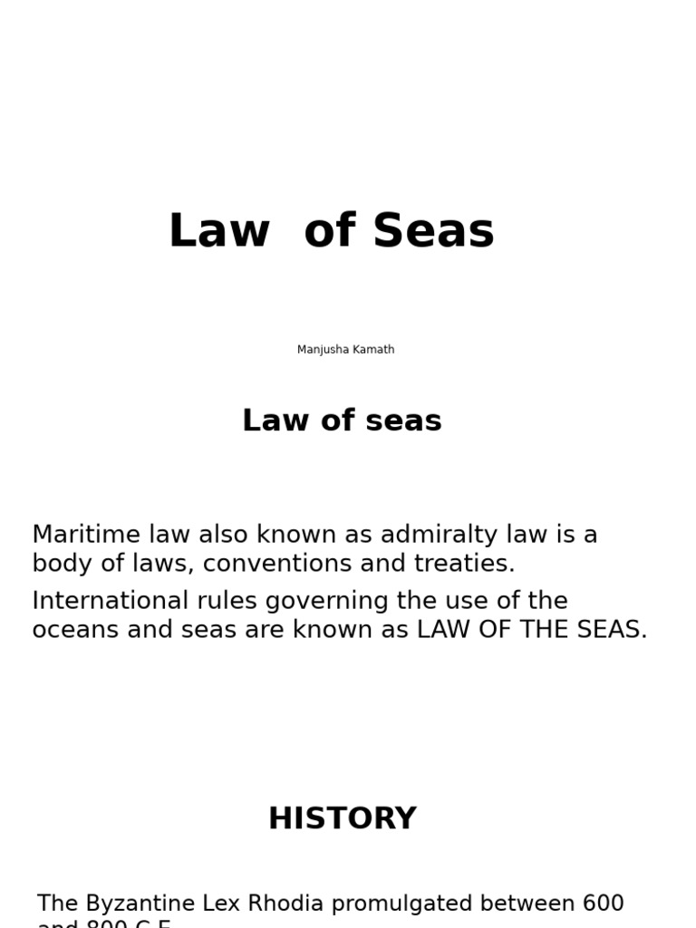 Law of Seas: Manjusha Kamath | PDF