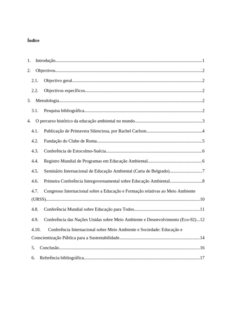 História da Educação Ambiental Global | PDF | Movimento ambientalista ...
