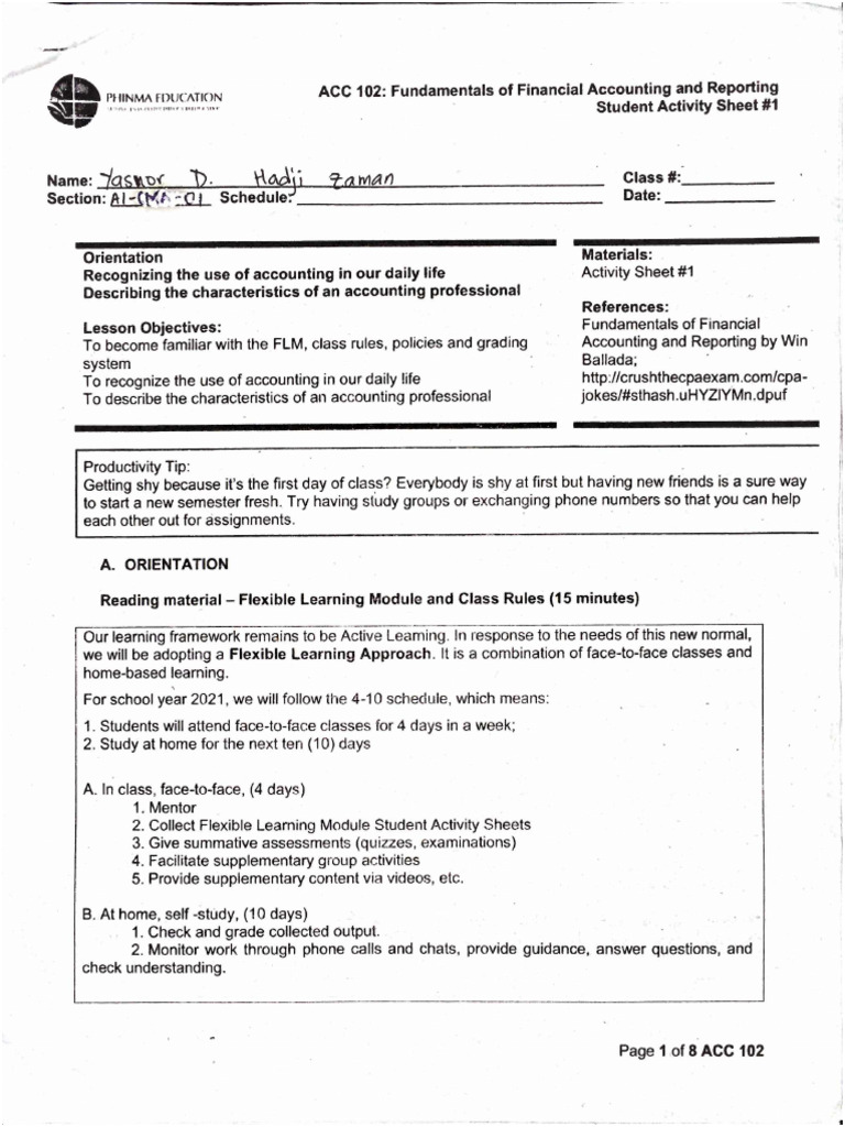Acc 102 - Sas 1 | PDF