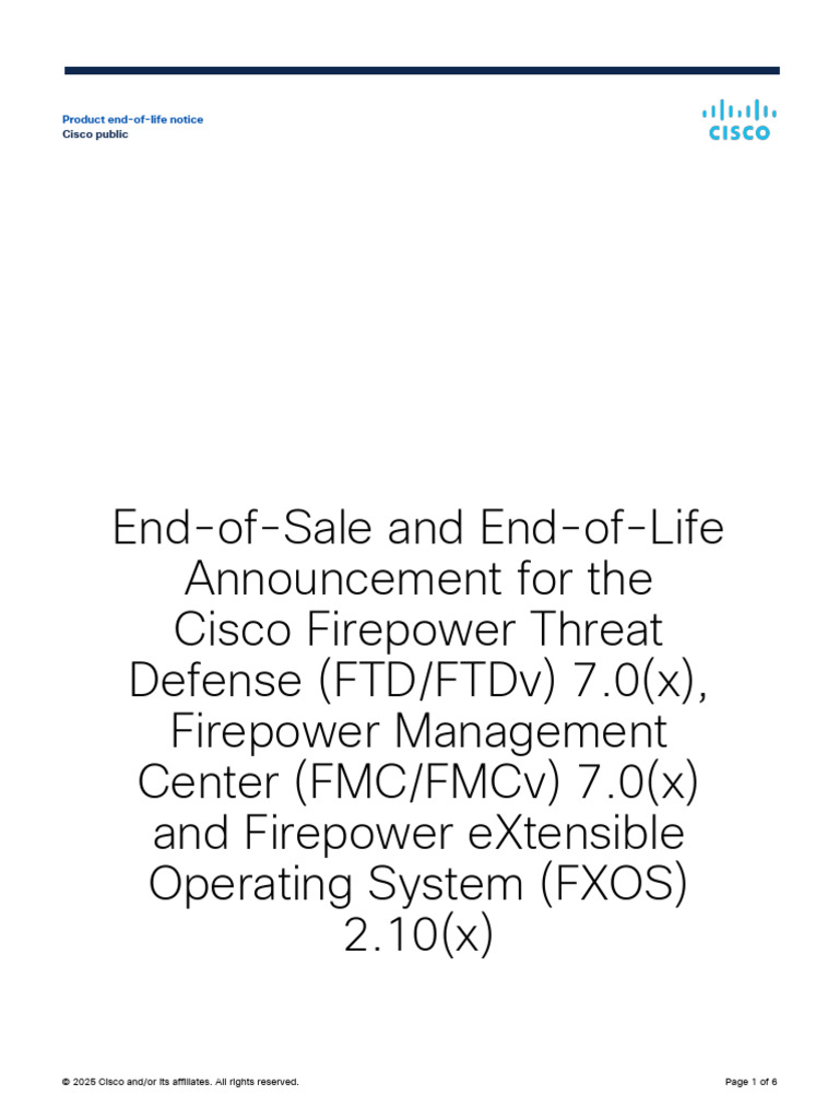 FTD FTDV FMC FMCV 7 0 X Fxos 2 10 X Eol | PDF | Systems Engineering ...