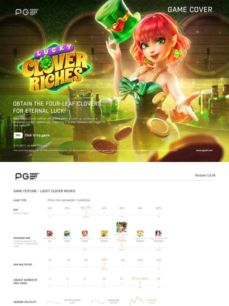 Lucky Clover Riches Gameinformation en | PDF | Slot Machine | Software