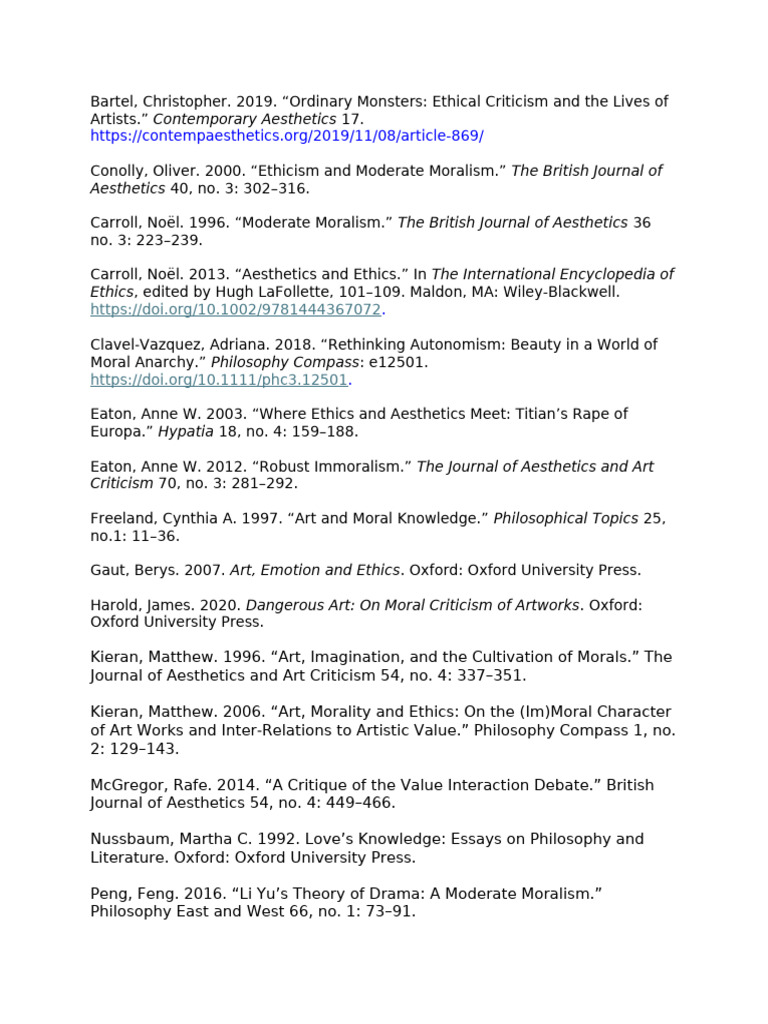 Dangerous Art and Moral Criticism | PDF | Aesthetics | Liberal Arts ...