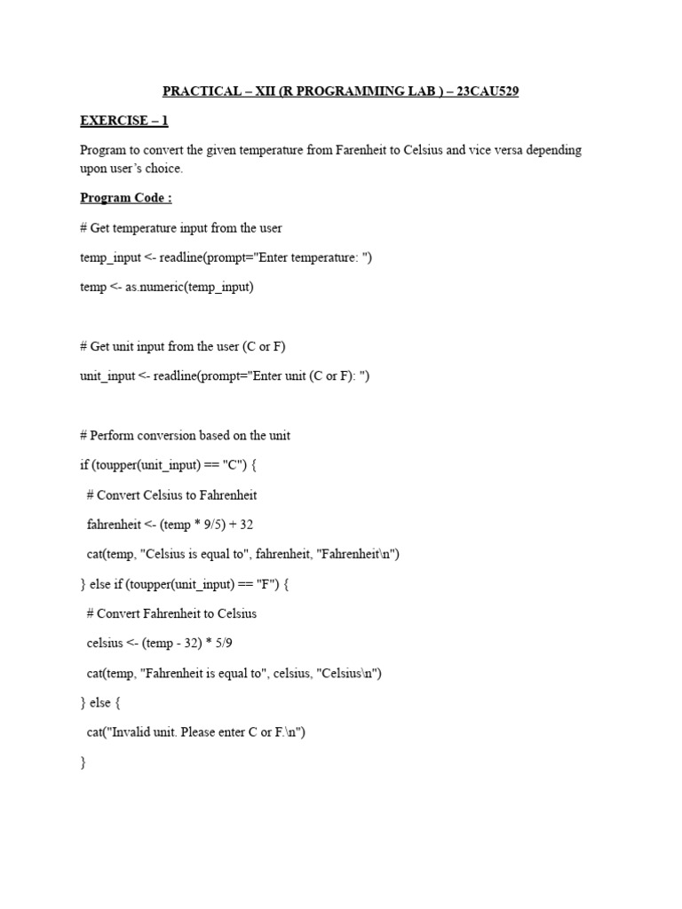 Exercise 1 | PDF