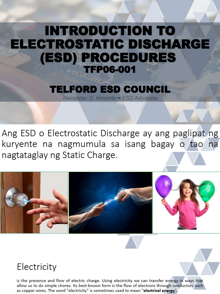 Understanding Electrostatic Discharge (ESD) | PDF | Electrostatic ...