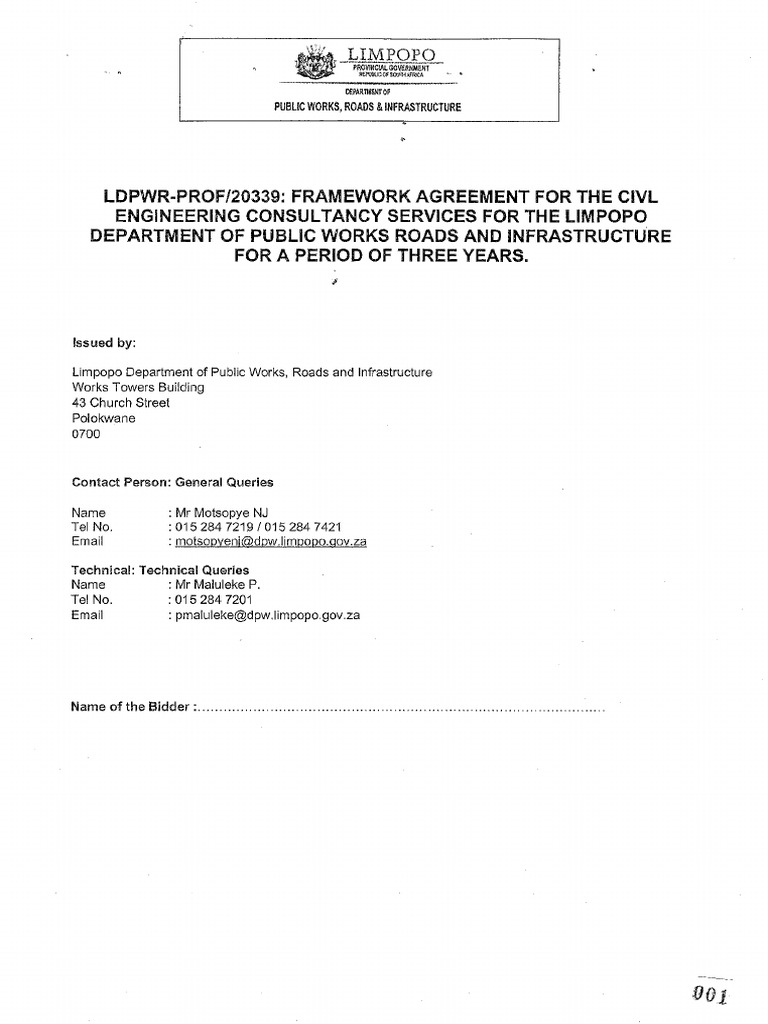 LDPWR-PROF 20339 Civil Engineering Consultancy For 3 Years | PDF