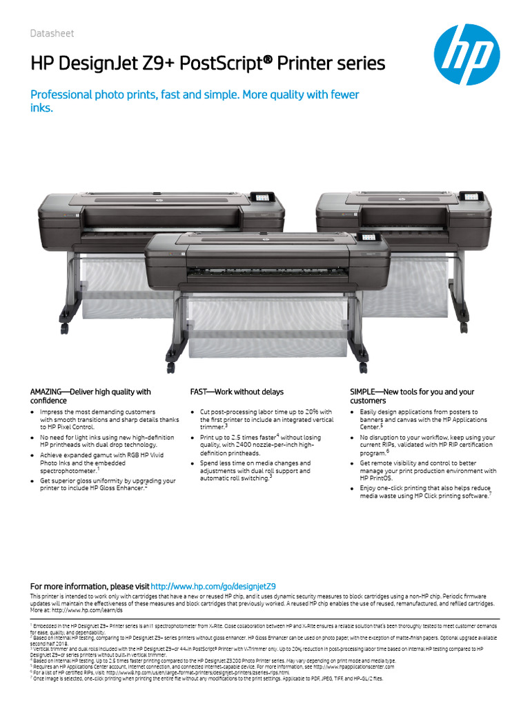 HP Designjet Z9+ Postscript® Printer Series: Professional Photo Prints ...