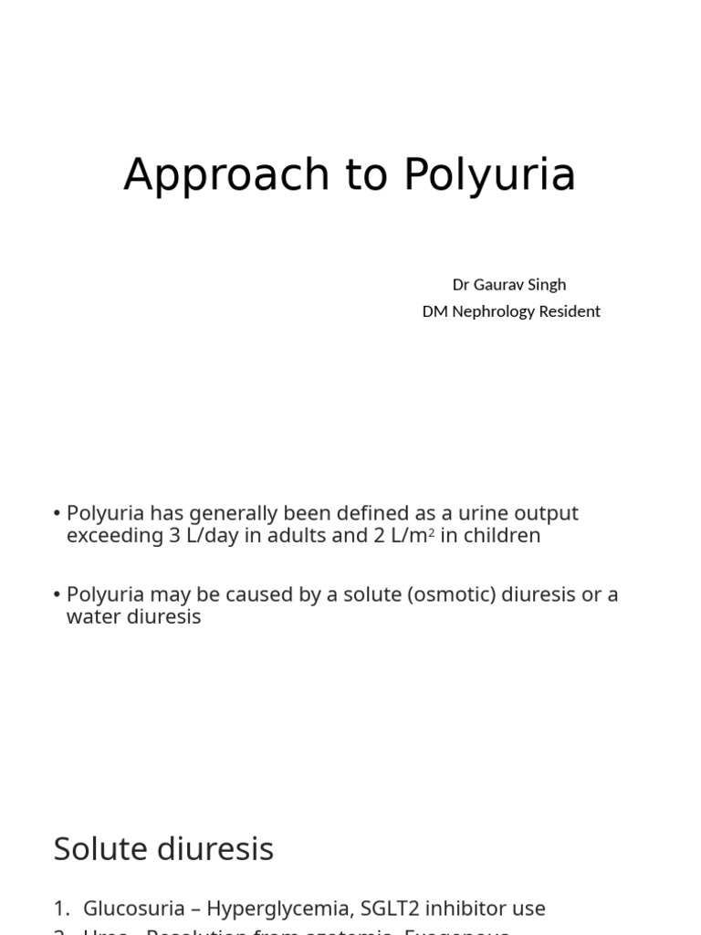 Comprehensive Approach to Polyuria | PDF | Medical Specialties
