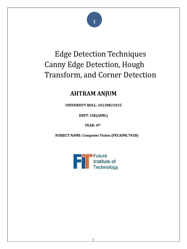 Edge Detection Techniques Overview | PDF | Vision | Multidimensional ...