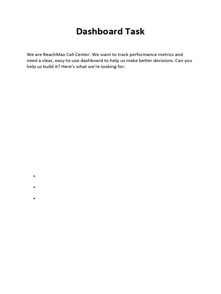 Dashboard Task | PDF