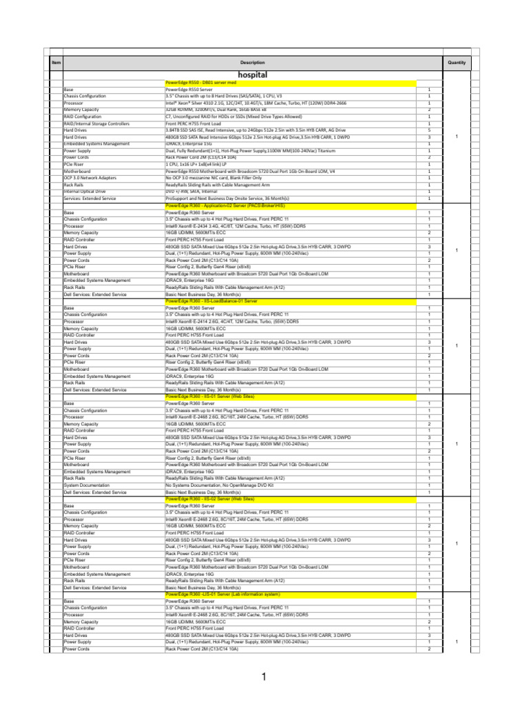 Hospital Server Specifications Overview | PDF | Solid State Drive ...