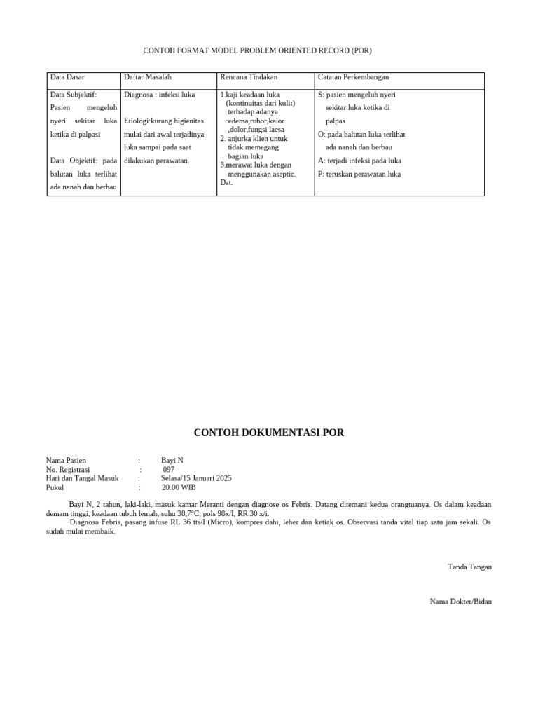 Contoh Dokumentasi Problem Oriented | PDF