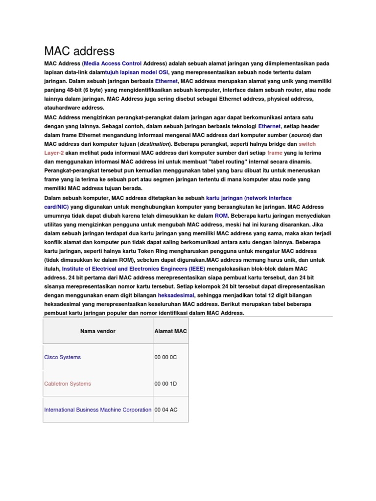 MAC Address | PDF