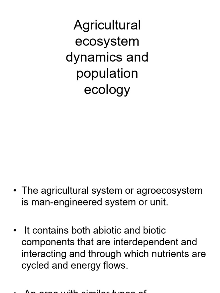 Agroecosystem Dynamics and Ecology | PDF | Pest (Organism) | Ecosystem