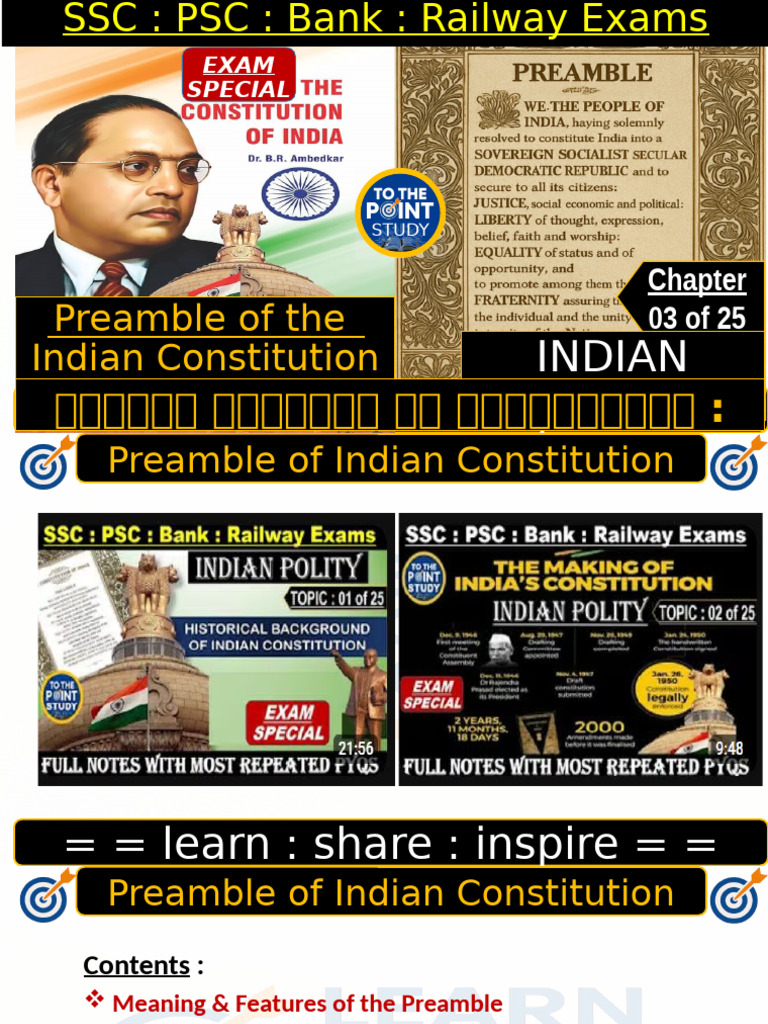 Preamble of the Indian Constitution | PDF | Political Charters | Government