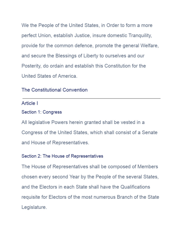 Constitution | PDF | American Government | Presidents Of The United States