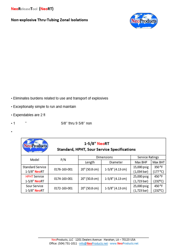 Non-Explosive Thru-Tubing Solutions | PDF | Fuel Production | Petroleum