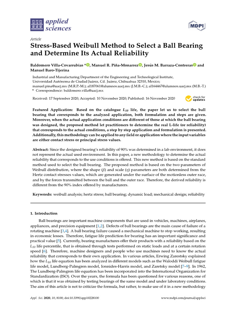 Weibull Method for Ball Bearing Reliability | PDF | Ellipse ...