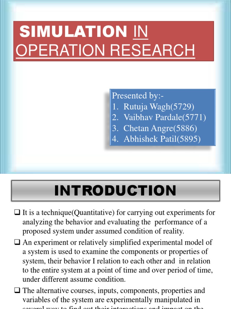 Simulation Model Ppt | Simulation | Stochastic Process