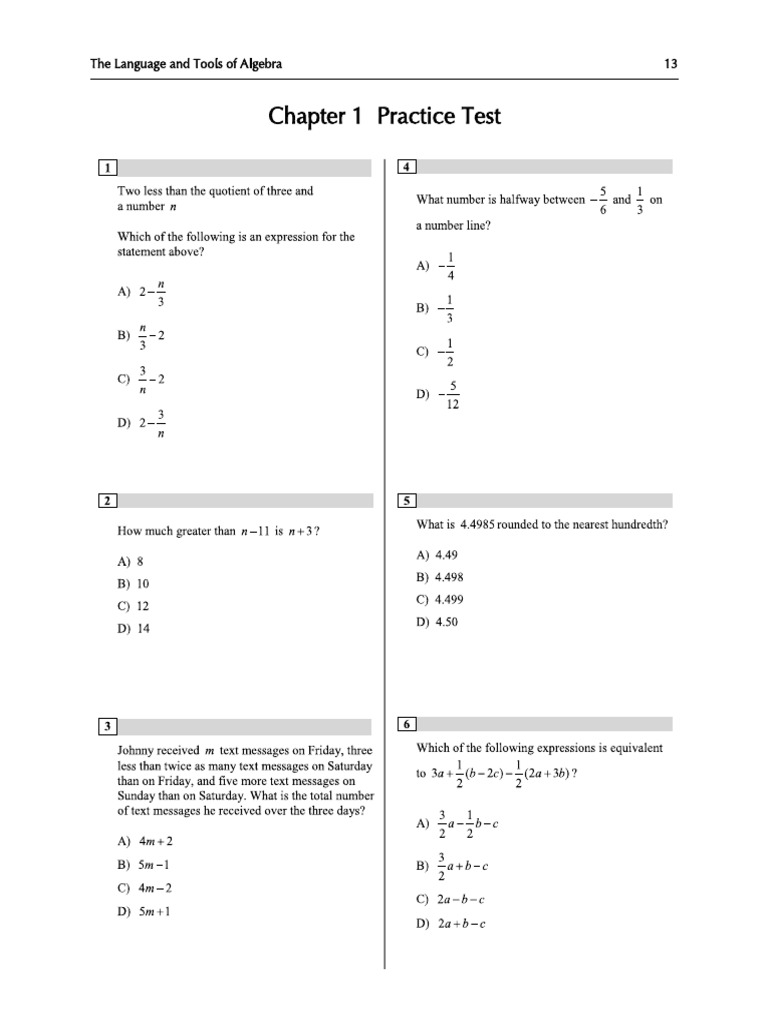 HOA-Language and Tools of Algebra | PDF