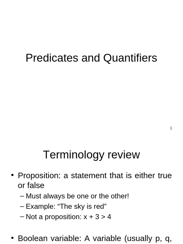 Lecture 2 Predicates Quantifiers | PDF | Mathematics | Syntax (Logic)