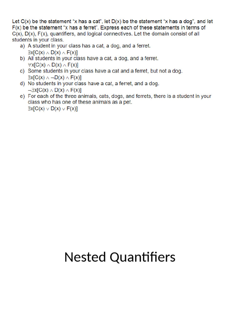 Nested Quantifiers Explained | PDF | Syntax (Logic) | Mathematics