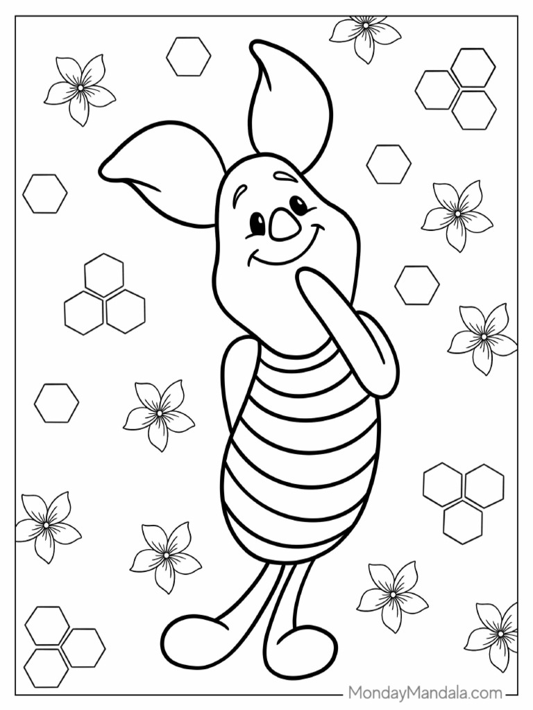 Cute Piglet Coloring Page For Kids | PDF