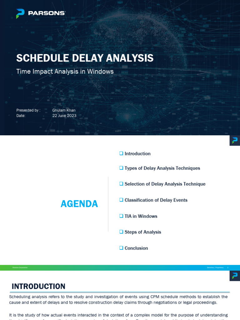 Schedule Delay Analysis Techniques | PDF