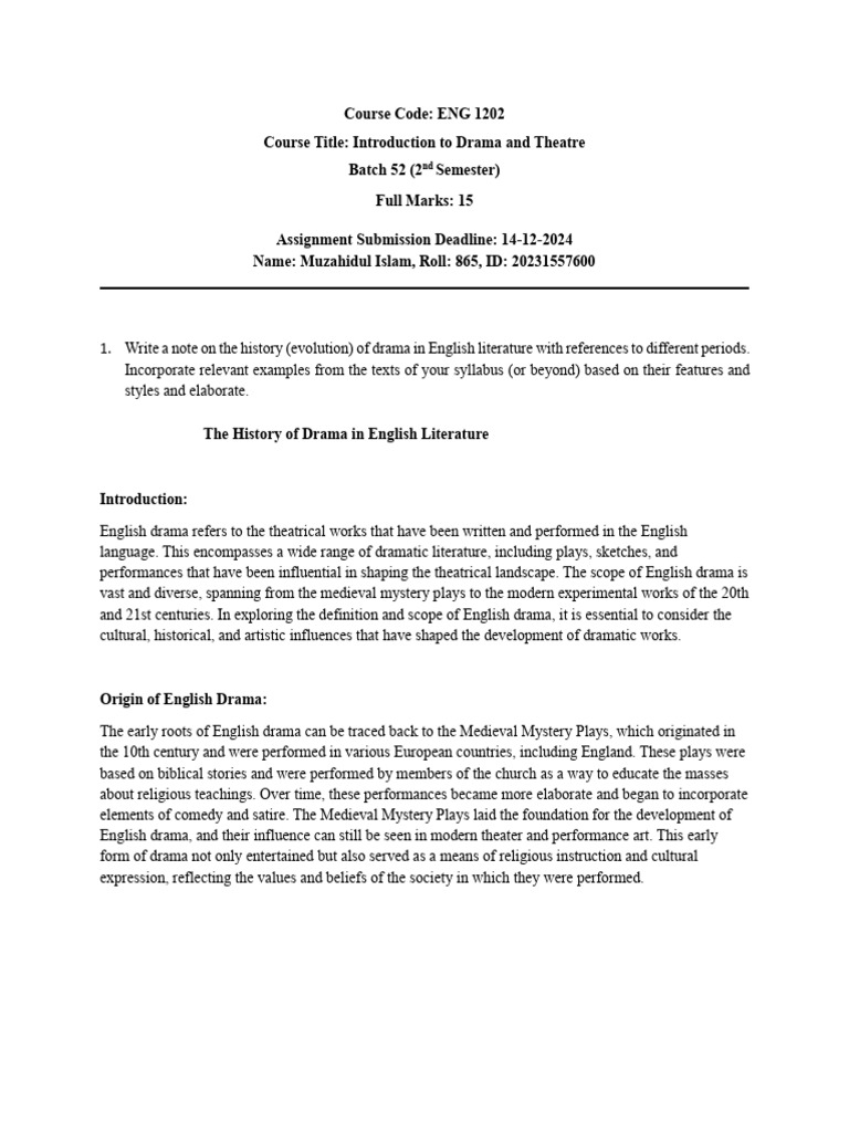 1202 Assignment Fina.l Script | PDF | Tragedy | William Shakespeare
